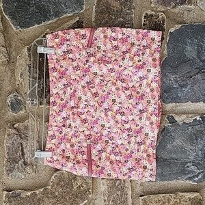 Versace Versus Floral Print Cotton Blend Mini Skirt in Pink Multicolor Size